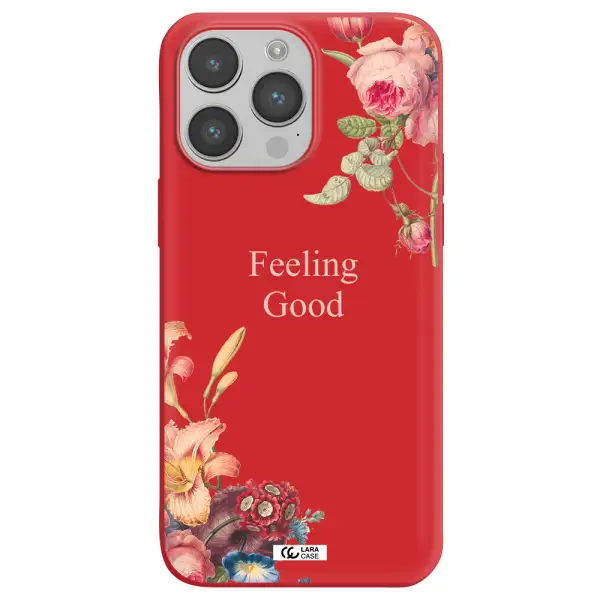 a close-up of flowers Apple iPhone 14 pro Silicone Imperial Red Case