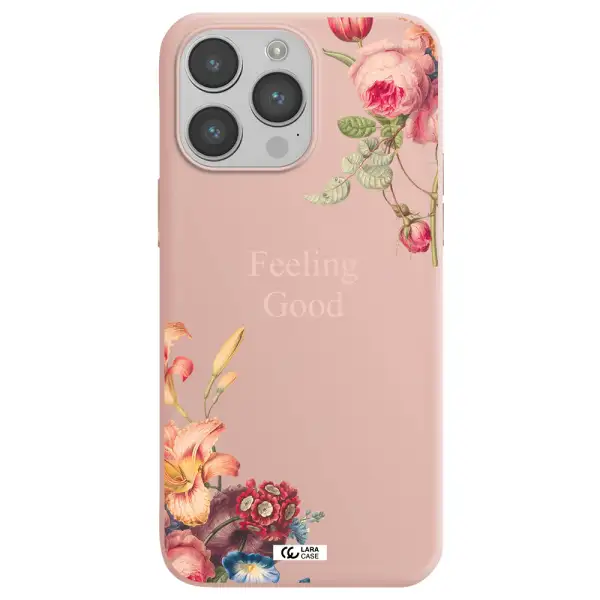 a close-up of flowers Apple iPhone 14 pro Silicone pastel pink Case