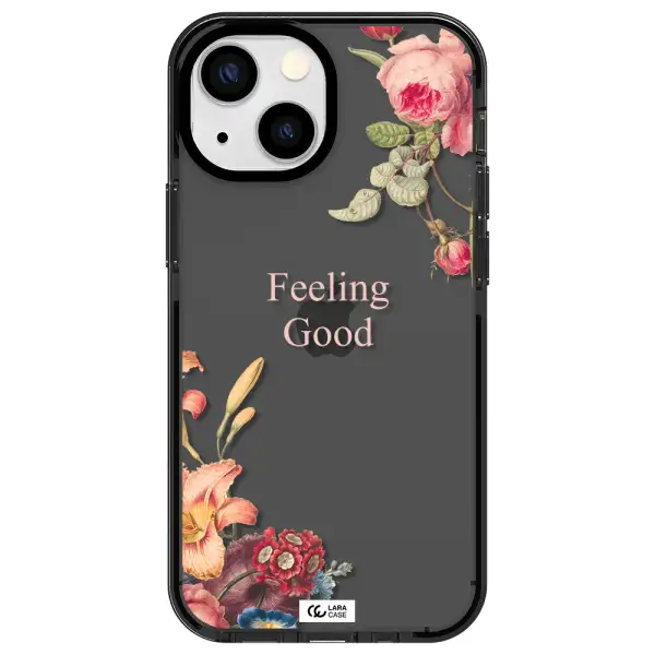 a close-up of flowers Apple iPhone 15 Plus impact Smoke Black Case