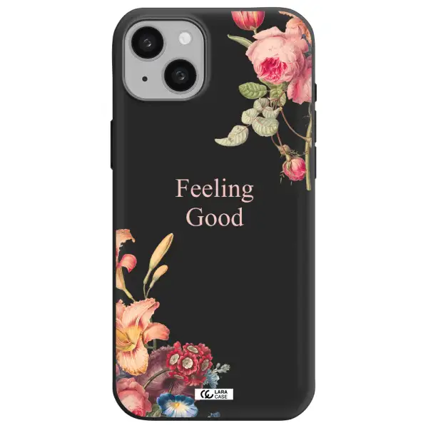 a close-up of flowers Apple iphone 15 plus Silicone black Case