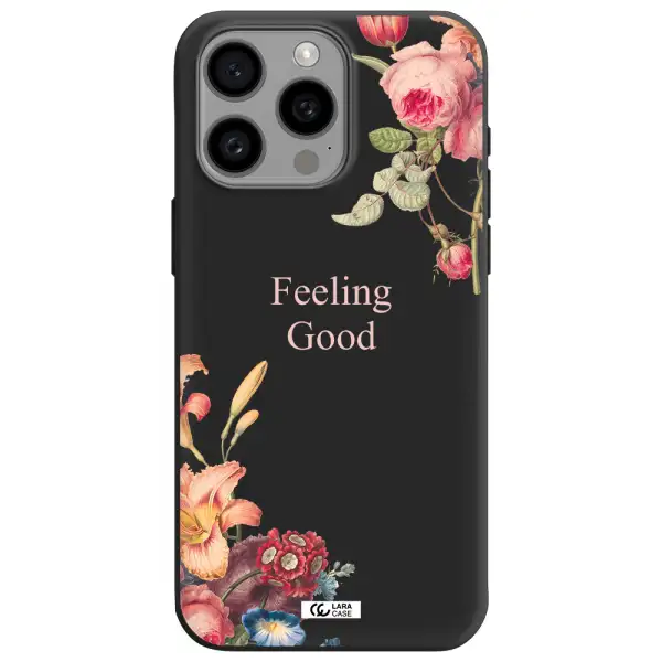 a close-up of flowers Apple Iphone 15 Pro max Silicone black Case