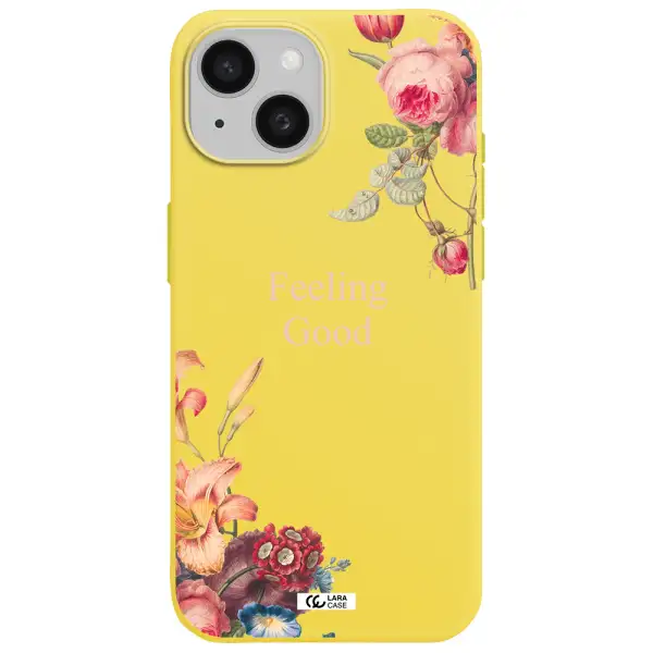 a close-up of flowers Apple iPhone 15 Silicone canary yellow Case