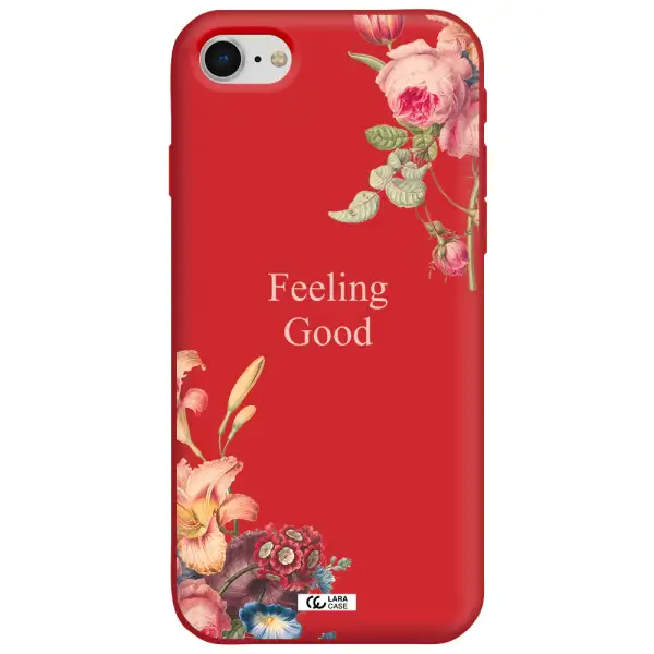 a close-up of flowers Apple iPhone se 2020 Silicone Imperial Red Case