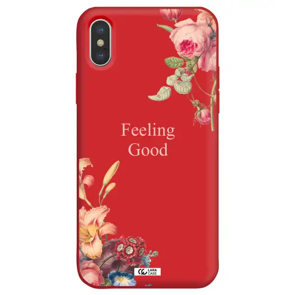 a close-up of flowers Apple iPhone X Silicone Imperial Red Case
