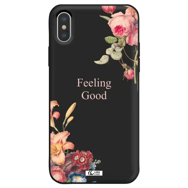 a close-up of flowers Apple iPhone XS Silicone black Case