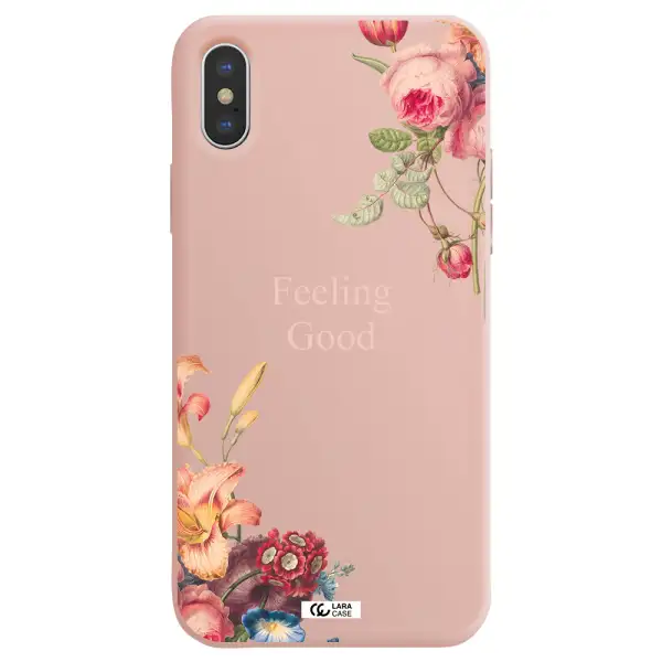 a close-up of flowers Apple iPhone XS Silicone pastel pink Case