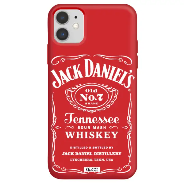 a white background with black dots Apple iPhone 11 Silicone Imperial Red Case