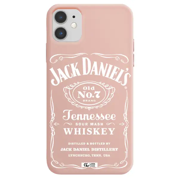 a white background with black dots Apple iPhone 11 Silicone pastel pink Case