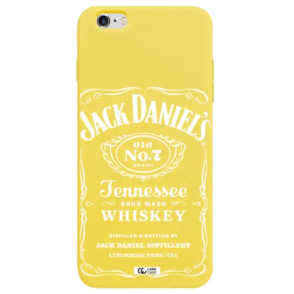 a white background with black dots Apple iPhone 6 plus Silicone canary yellow Case