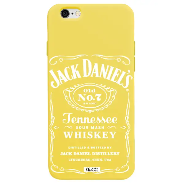 a white background with black dots Apple iPhone 6 Silicone canary yellow Case