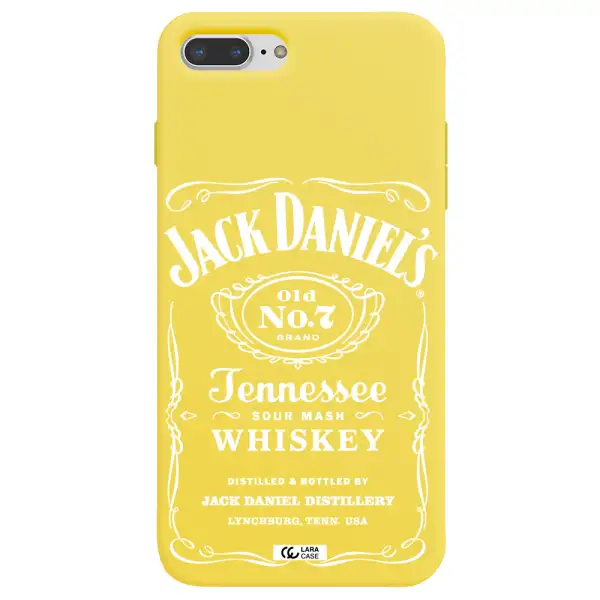 a white background with black dots Apple iPhone 7 plus Silicone canary yellow Case