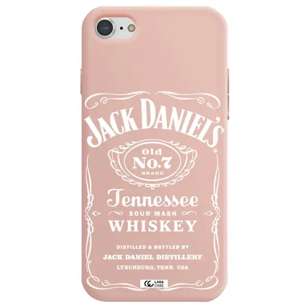 a white background with black dots Apple iPhone 7 Silicone pastel pink Case