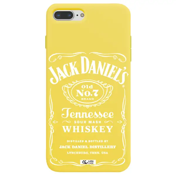 a white background with black dots Apple iPhone 8 plus Silicone canary yellow Case