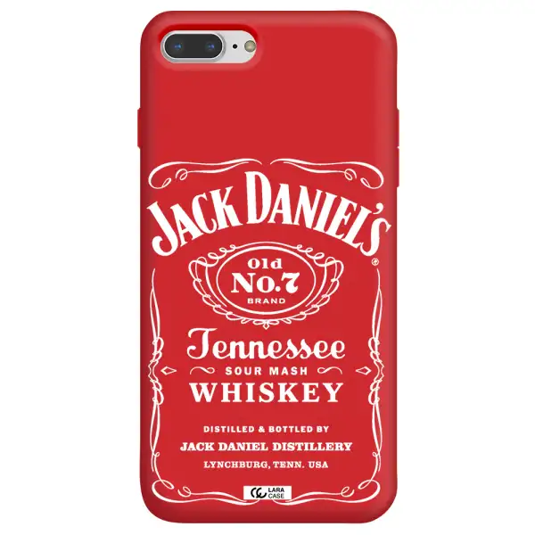 a white background with black dots Apple iPhone 8 plus Silicone Imperial Red Case