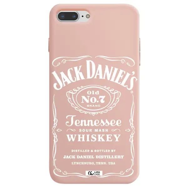 a white background with black dots Apple iPhone 8 plus Silicone pastel pink Case