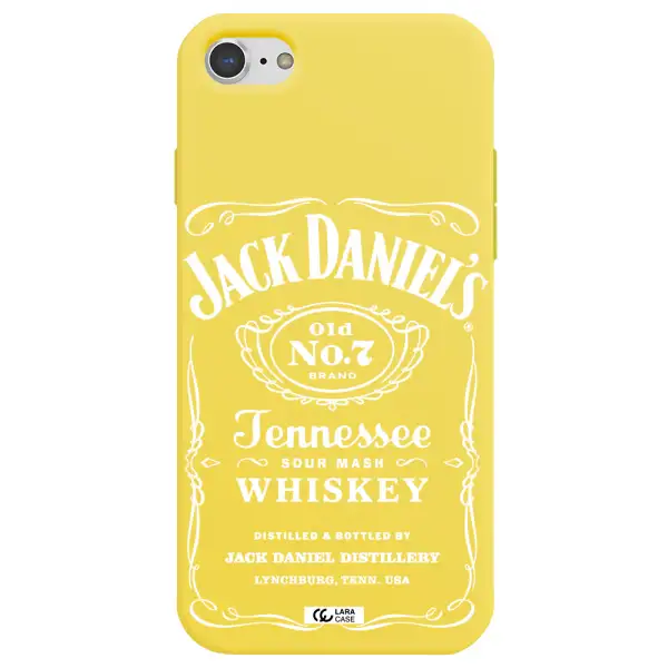 a white background with black dots Apple iPhone 8 Silicone canary yellow Case