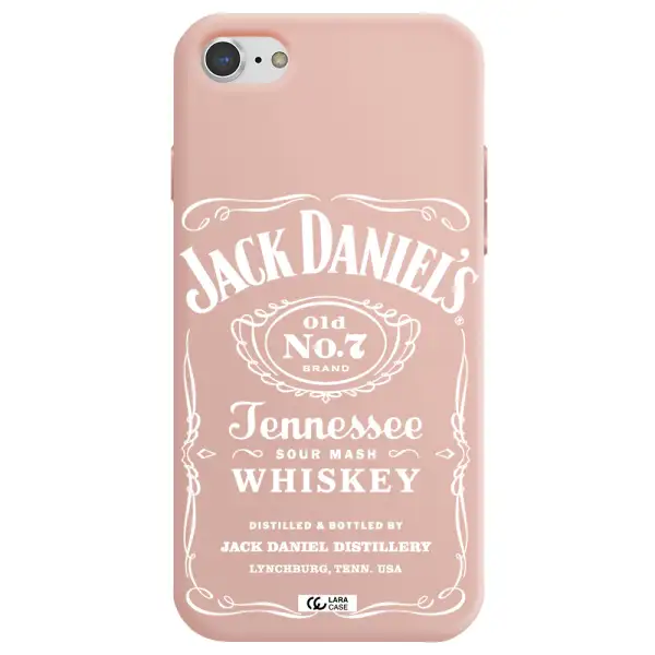 a white background with black dots Apple iPhone 8 Silicone pastel pink Case