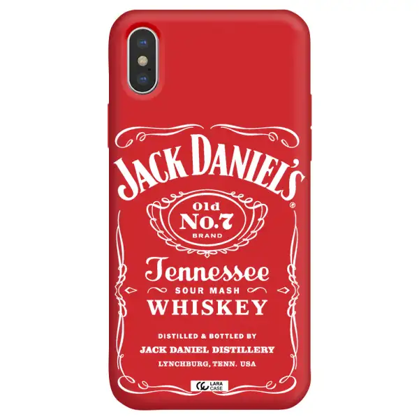 a white background with black dots Apple iPhone XS Silicone Imperial Red Case