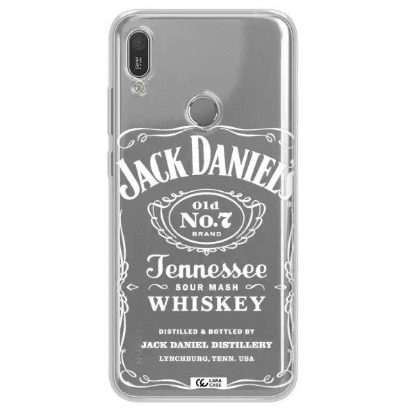 a white background with black dots Huawei Y6 2019 Clear TPU Case