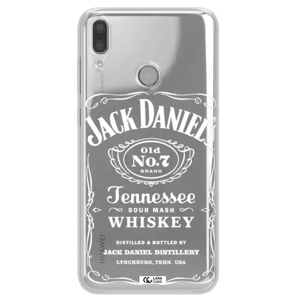 a white background with black dots Huawei Y7 2019 Clear TPU Case