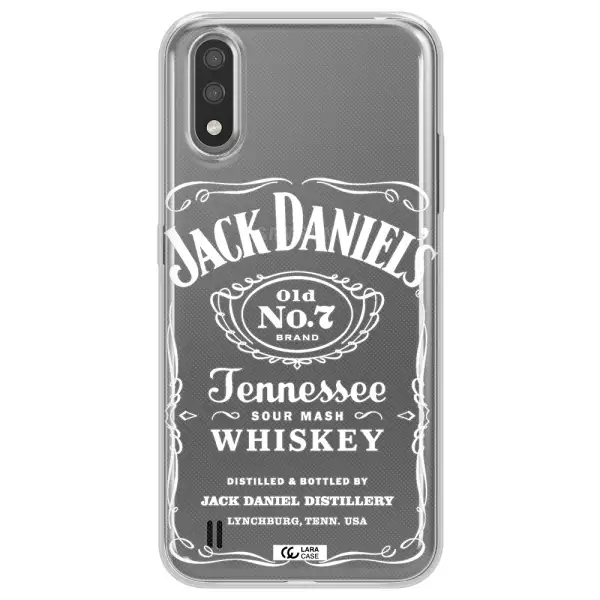 a white background with black dots Samsung A01 Clear TPU Case