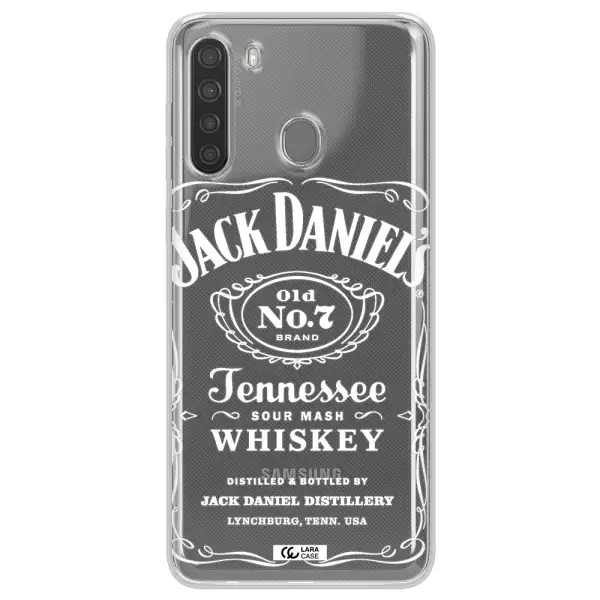 a white background with black dots Samsung A21 Clear TPU Case