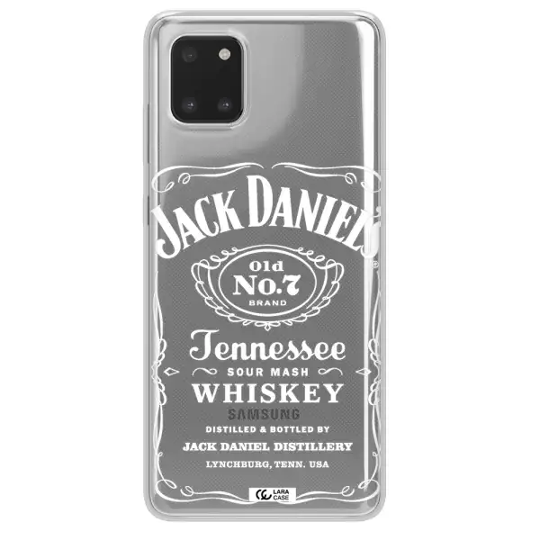 a white background with black dots Samsung A81 Clear TPU Case