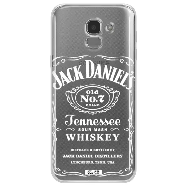 a white background with black dots Samsung J6 Clear TPU Case