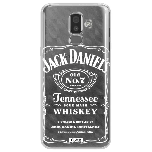 a white background with black dots Samsung J8 Clear TPU Case