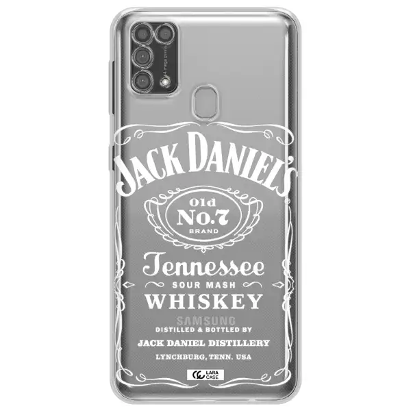 a white background with black dots Samsung M31 Clear TPU Case