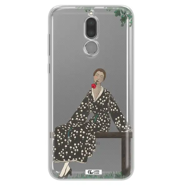 a woman sitting on a bench Huawei Mate 10 Lite Clear TPU Case