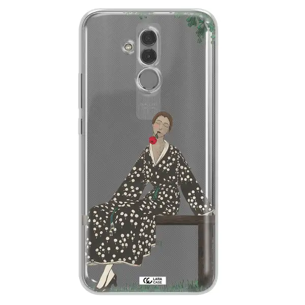 a woman sitting on a bench Huawei Mate 20 Lite Clear TPU Case