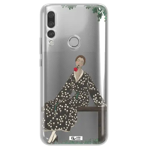 a woman sitting on a bench Huawei Y9 Prime 2019 Clear TPU Case