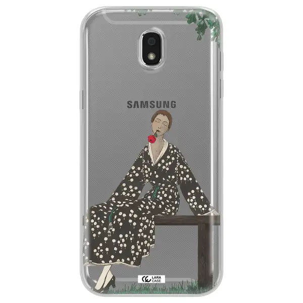 a woman sitting on a bench Samsung J5 2017 Clear TPU Case