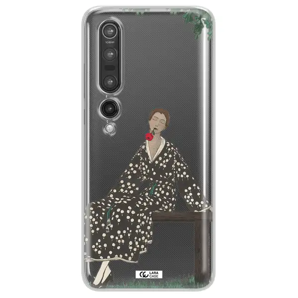 a woman sitting on a bench Xiaomi Mi 10 Pro Clear TPU Case