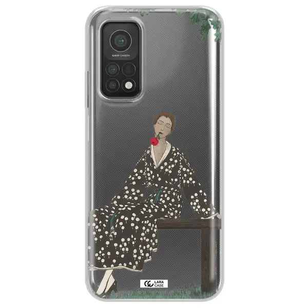 a woman sitting on a bench Xiaomi Mi 10T Clear TPU Case