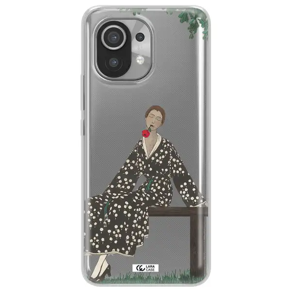 a woman sitting on a bench Xiaomi Mi 11 Clear TPU Case