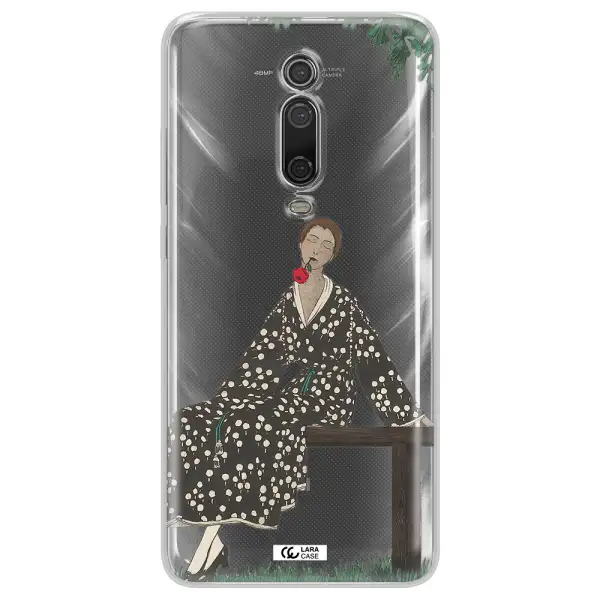 a woman sitting on a bench Xiaomi Mi 9T Clear TPU Case