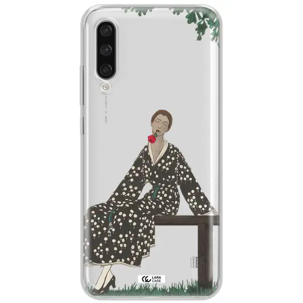 A Woman Sitting On A Bench Xiaomi Mi A3 Clear Tpu Case