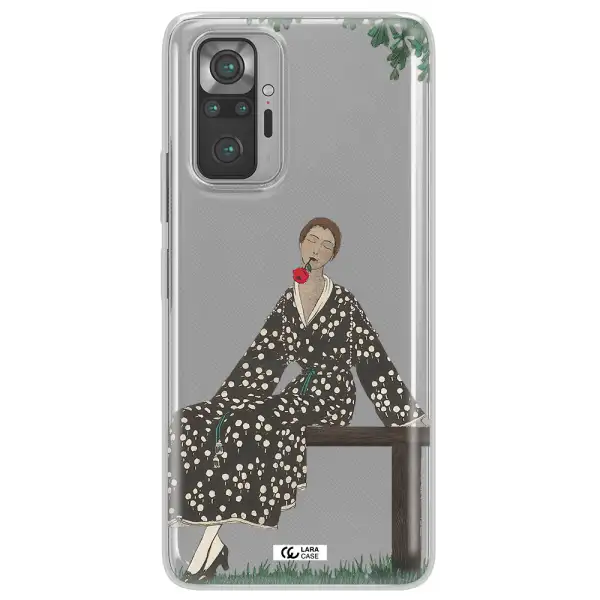 a woman sitting on a bench Xiaomi Note 10 Pro Clear TPU Case