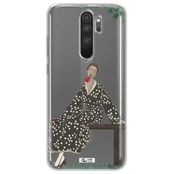 a woman sitting on a bench Xiaomi Note 8 Pro Clear TPU Case
