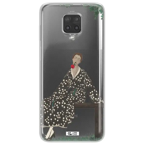 a woman sitting on a bench Xiaomi Note 9 Pro Clear TPU Case
