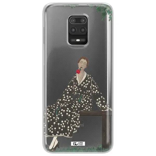 a woman sitting on a bench Xiaomi Note 9S Clear TPU Case