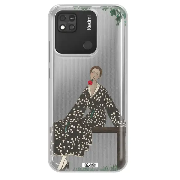 a woman sitting on a bench Xiaomi Redmi 10A Clear TPU Case