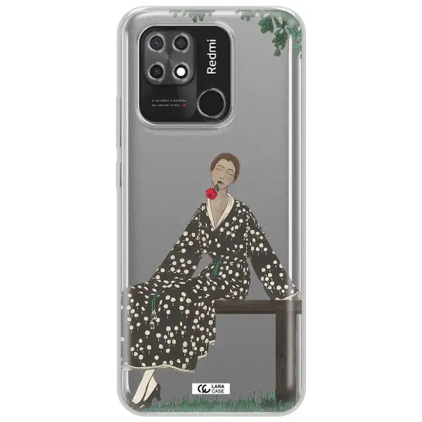 a woman sitting on a bench Xiaomi Redmi 10C Clear TPU Case
