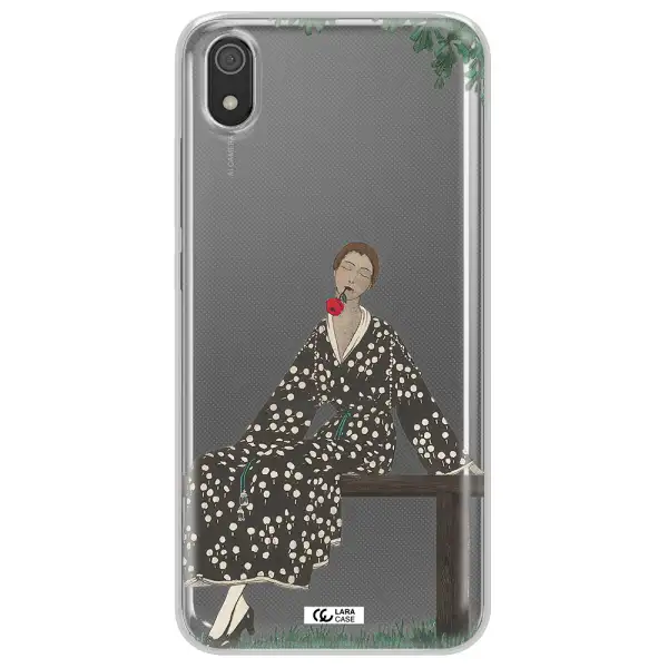 a woman sitting on a bench Xiaomi Redmi 7A Clear TPU Case