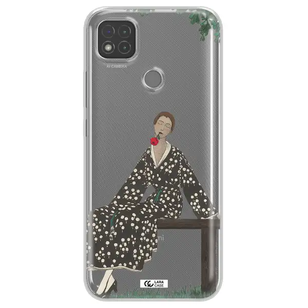 a woman sitting on a bench Xiaomi Redmi 9C Clear TPU Case