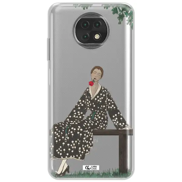 A Woman Sitting On A Bench Xiaomi Redmi Note 9T Clear Tpu Case