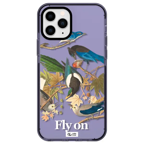 a group of birds on a branch Apple iPhone 11 pro max impact Lilac Case