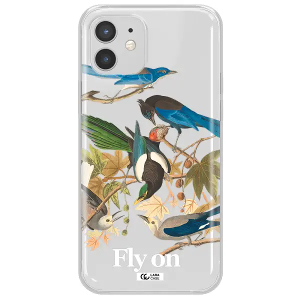 a group of birds on a branch Apple iPhone 12 mini Clear TPU Case